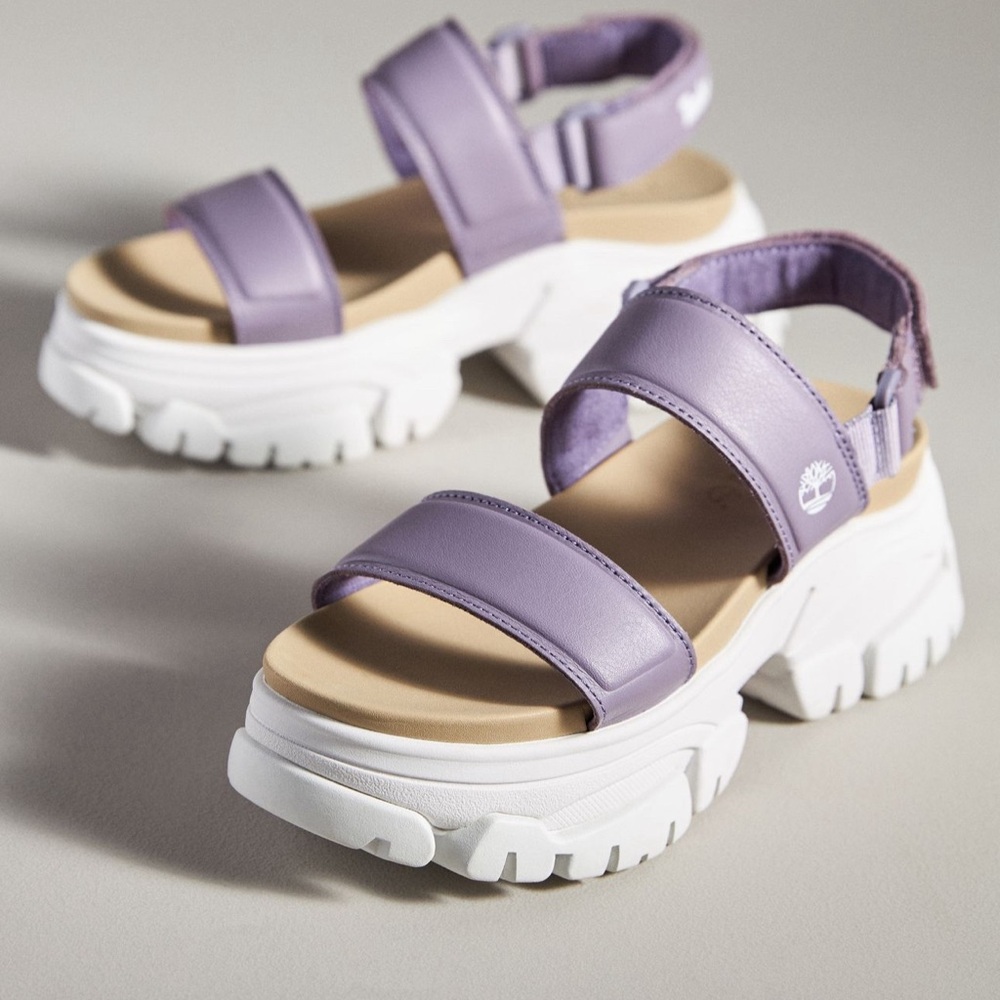 Timberland Adley Way Platform Sandals Lilac Size 7 only tries indoor